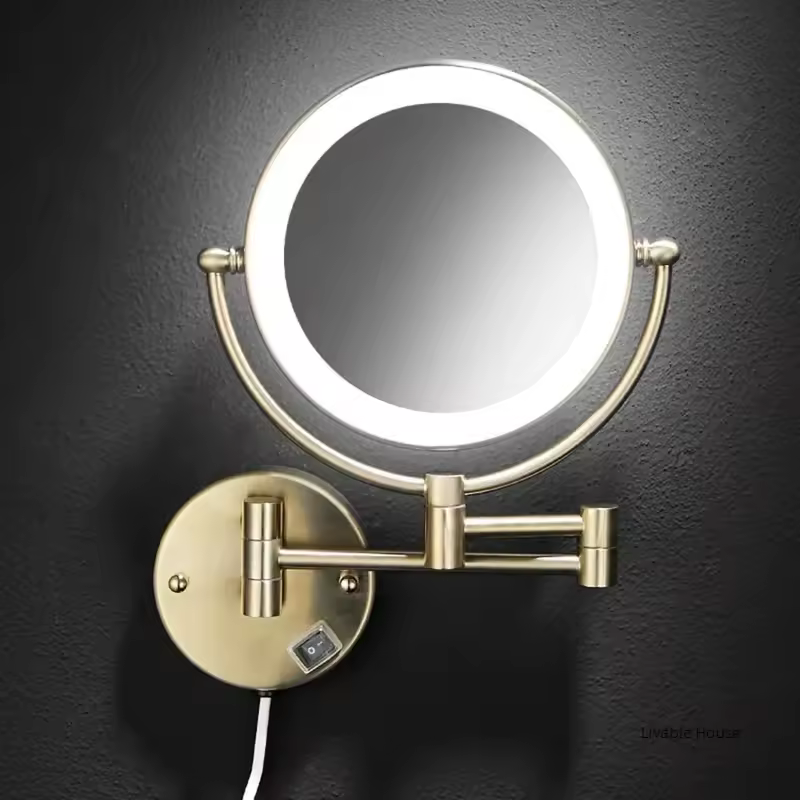 Brass Mirror Round view 3