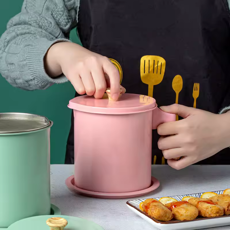 Stainless Steel Oil Filter Pot with Tray Large Capacity view 3