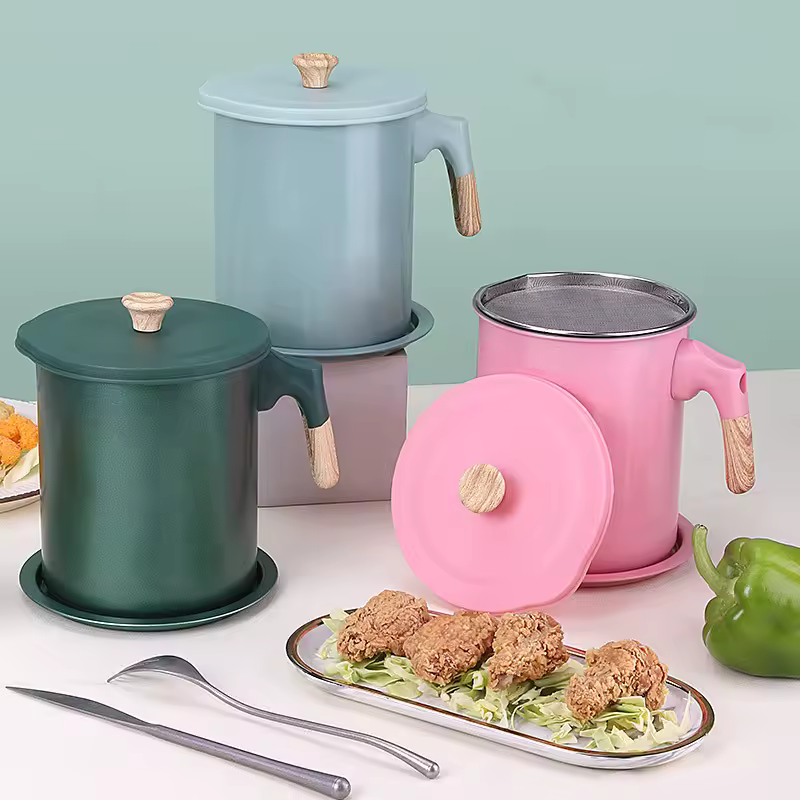 Stainless Steel Oil Filter Pot with Tray Large Capacity view 4